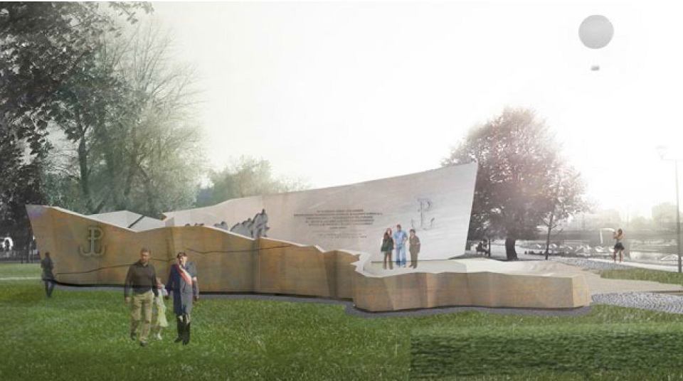 Pomnik Armii Krajowej. Projekt architekta Alexandra Smagi i zespołu (Światowy Związek Żołnierzy AK)